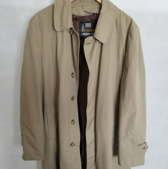 Mens Vintage London Fog Tan Trench Coat 